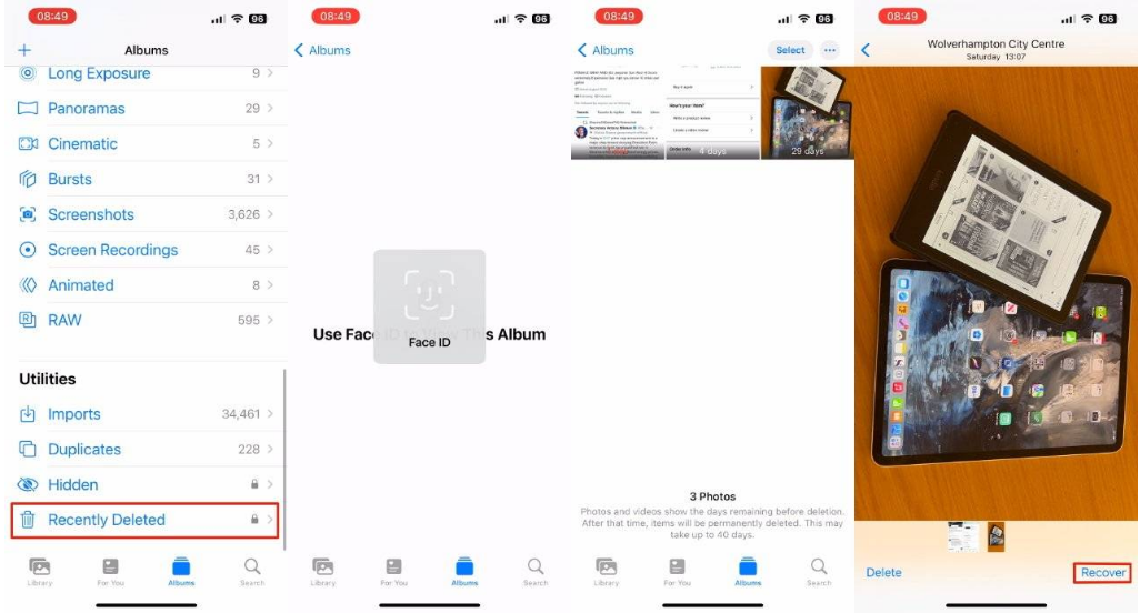 万秀苹果14维修分享 iPhone14 上恢复已删除的照片 